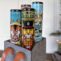 Santa's Bag Gift Basket with 4 Cookie Tins in felt wine bag