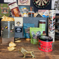 Snacks for Manly Men is a gift basket for anyone who likes to snack well