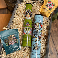 Our Sugar Daddy Gift Basket comes in a sweet felt tote