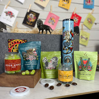 The Candy Bar Gift Basket puts candy at the top of the food pyramid