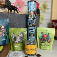 Vanilla Polka Dot Cookie Tin stands tall