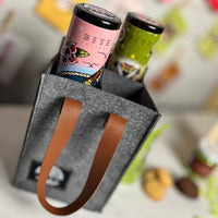 The tote converts to a wine bag. Inserts are removable