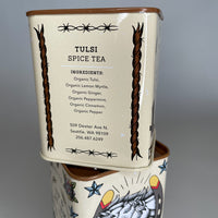 Bite Society Tulsi Spice Tea ingredients panel.