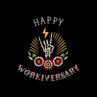 Happy Workiversary Skeleton Hand