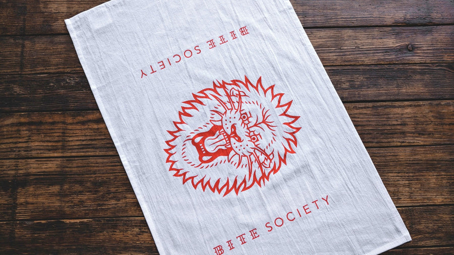 Bite Society Tea Towel / Original Art Tea Towel / Lions are Cool