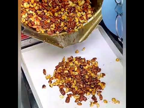 Behind the scenes making Bob's Spicy Nut Snack.