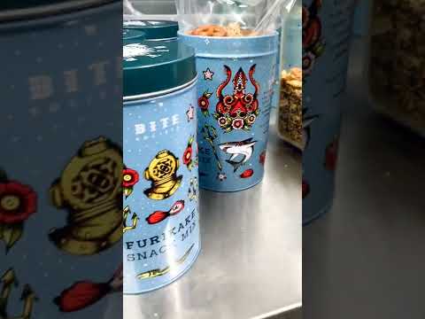 Seattle Made Furikake Snack Mix- Made and Packaged in a reusable tattooed inspired tin by Lendy at Bite Society